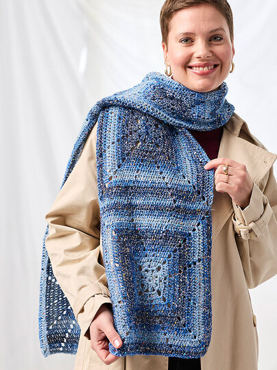 SCHAL GILLA … AUS 6 GRANNYS GEÄKELT