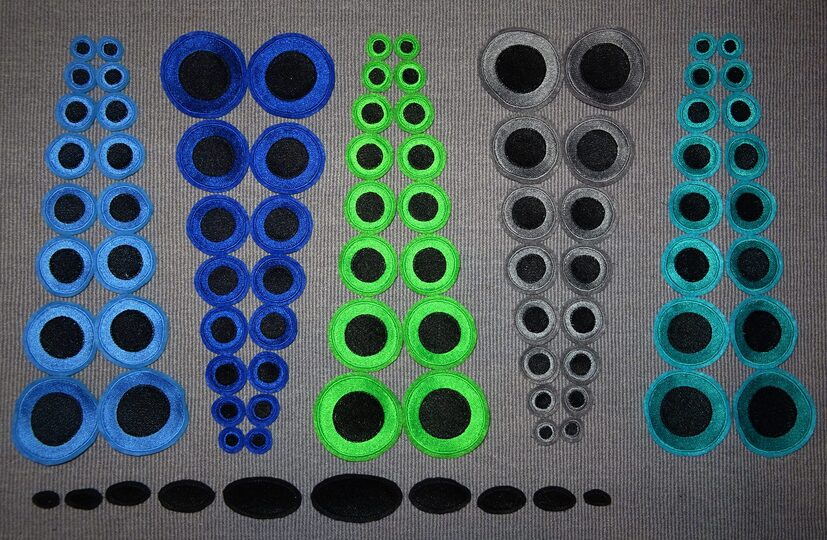 Stickdatei - Augen und Nasen für Kuscheltiere Kissen Bettschlagen