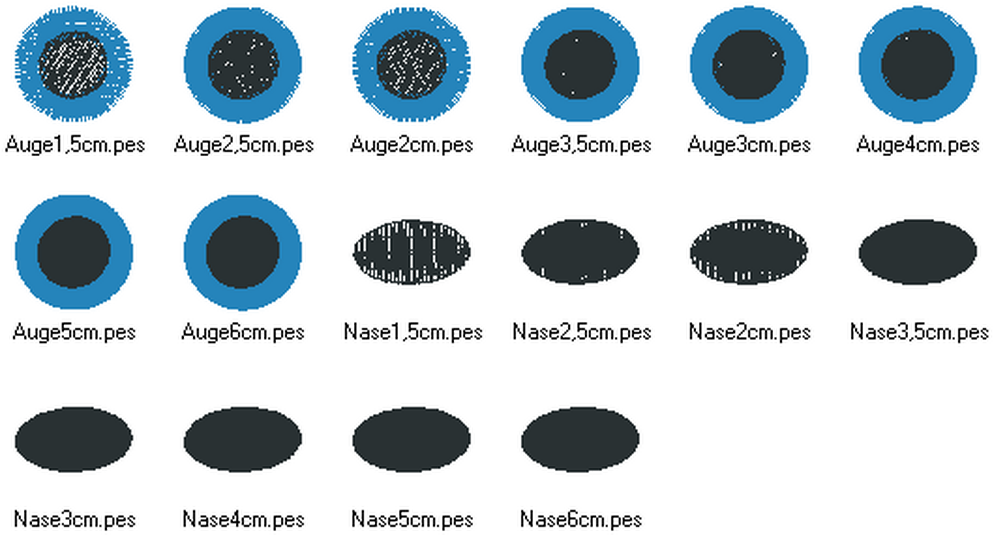 Stickdatei - Augen und Nasen für Kuscheltiere Kissen Bettschlagen