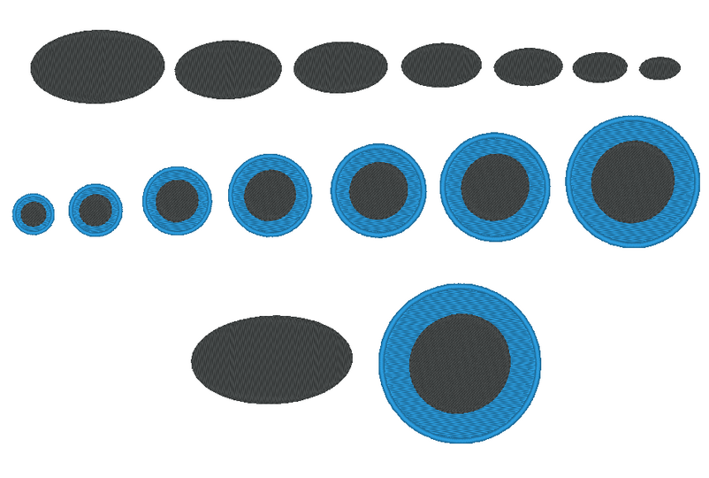 Stickdatei - Augen und Nasen für Kuscheltiere Kissen Bettschlagen