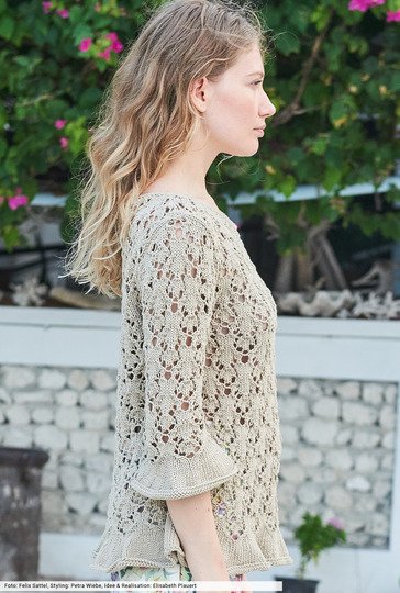 Ajourmusterpulli mit Schößchen