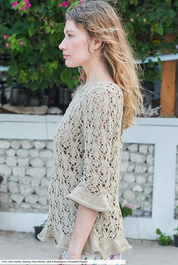 Ajourmusterpulli mit Schößchen