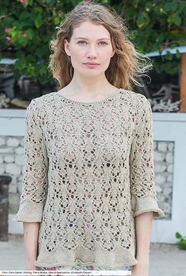 Ajourmusterpulli mit Schößchen