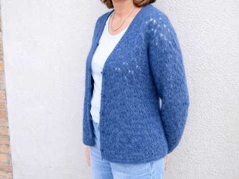 Leichte Sommerjacke stricken | Cardigan Eileen Lochmuster
