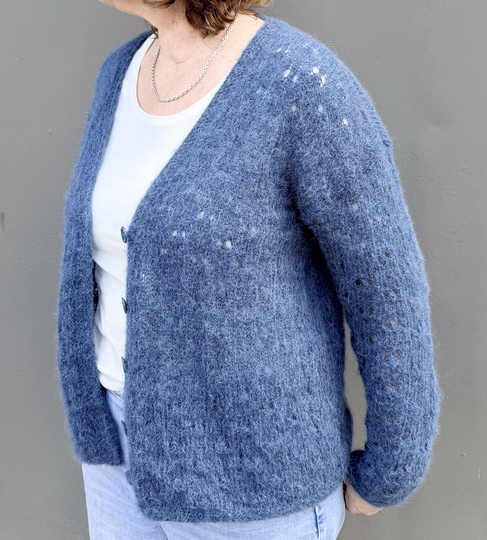 Leichte Sommerjacke stricken | Cardigan Eileen Lochmuster
