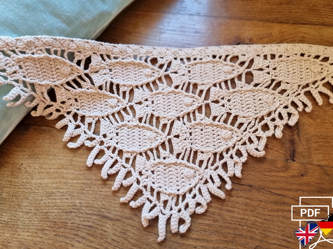 H6 Crochet Pattern for a Headscarf / Kerchief /Bandana “Fish”