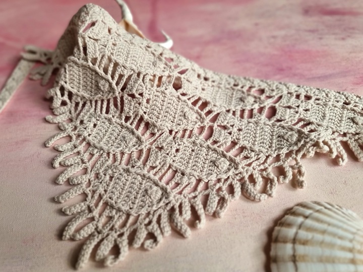 H6 Crochet Pattern for a Headscarf / Kerchief /Bandana “Fish”