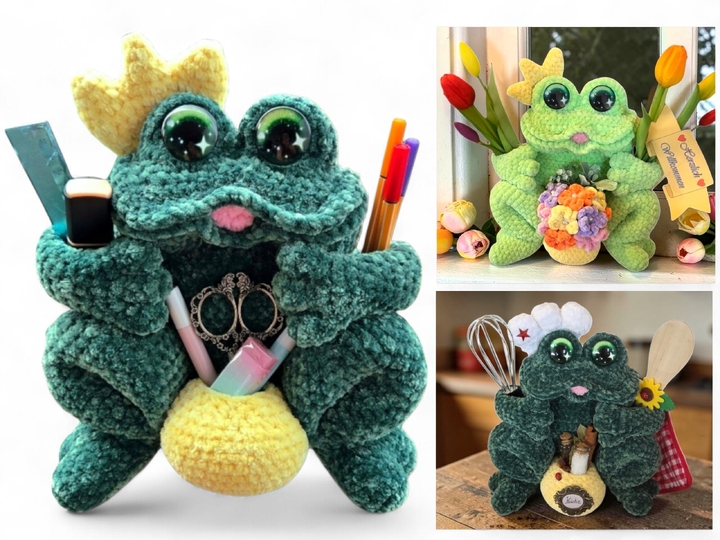 Crochet Pattern: Frog Organizer – Pen Holder, Door Decoration & Gift Idea