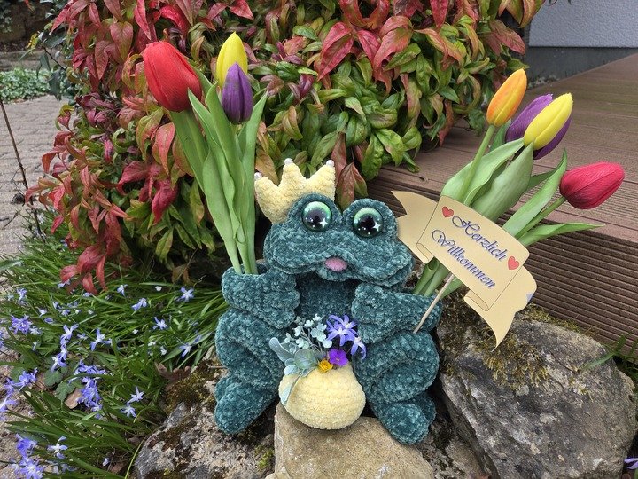 Häkelanleitung  Frosch Organizer –  Stifthalter, Türdeko & Geschenkidee