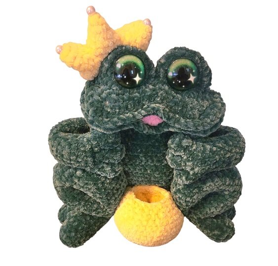 Häkelanleitung  Frosch Organizer –  Stifthalter, Türdeko & Geschenkidee