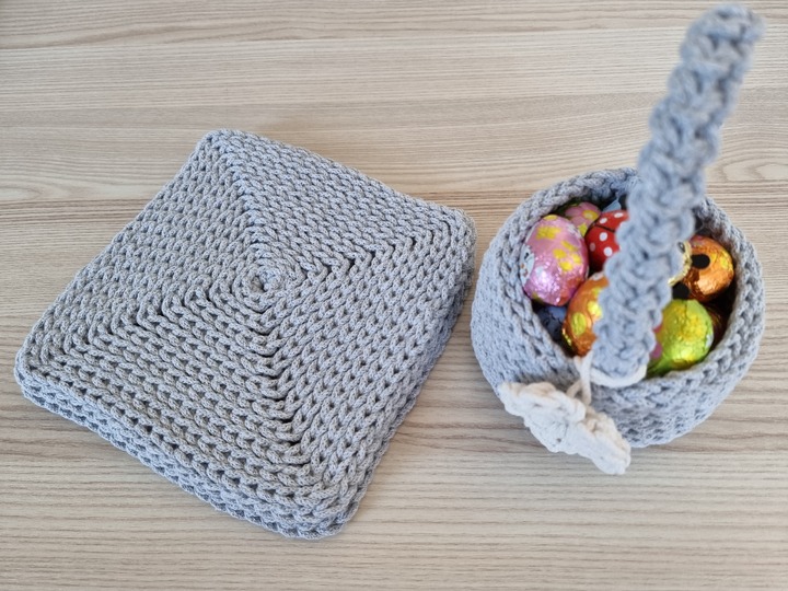 Häkelanleitung Osterkorb + Untersetzer Set, Frühlingsdeko DIY, Anfänger