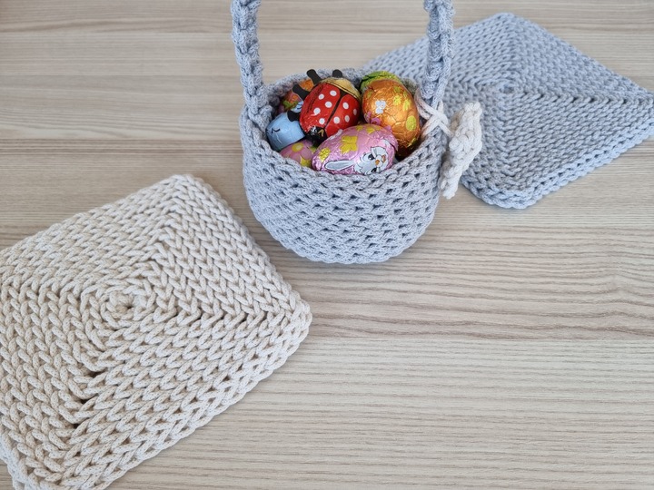 Häkelanleitung Osterkorb + Untersetzer Set, Frühlingsdeko DIY, Anfänger