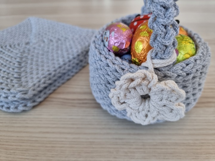 Häkelanleitung Osterkorb + Untersetzer Set, Frühlingsdeko DIY, Anfänger