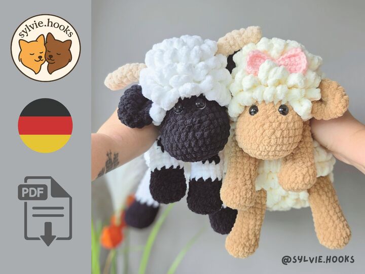 Häkelanleitung Schaf - Mittlere Größe - Anfängergeeignet