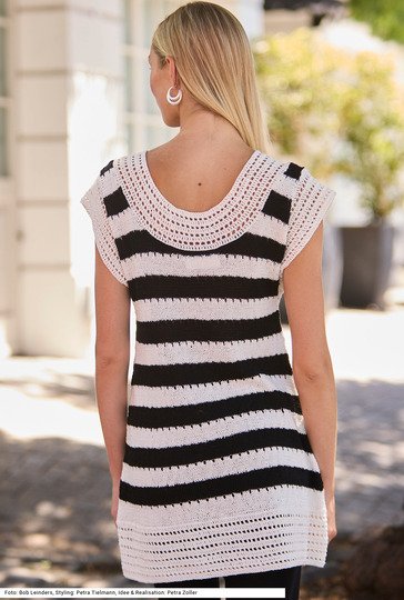 Tunika mit gehäkelten Blenden