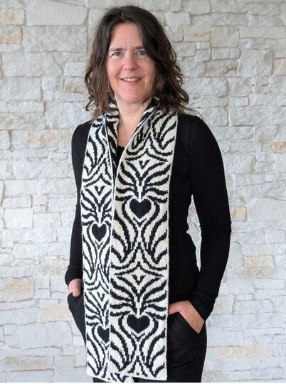 Skinny Scarf / Schal "Zebra Style" - Doubleface Strickanleitung