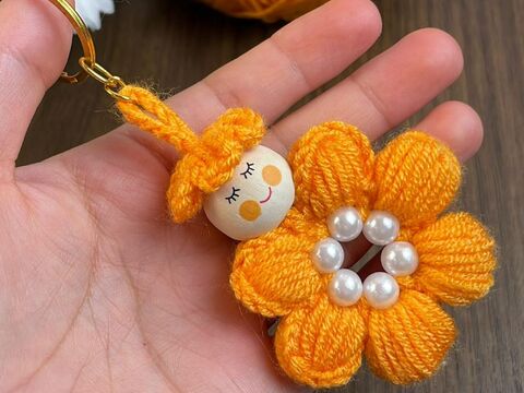 Flower Doll Charms Crochet Keychain Pattern PDF Tutorial