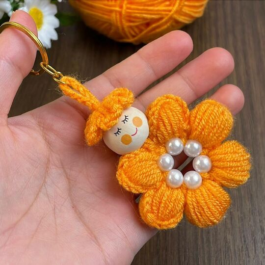 Flower Doll Charms Crochet Keychain Pattern PDF Tutorial