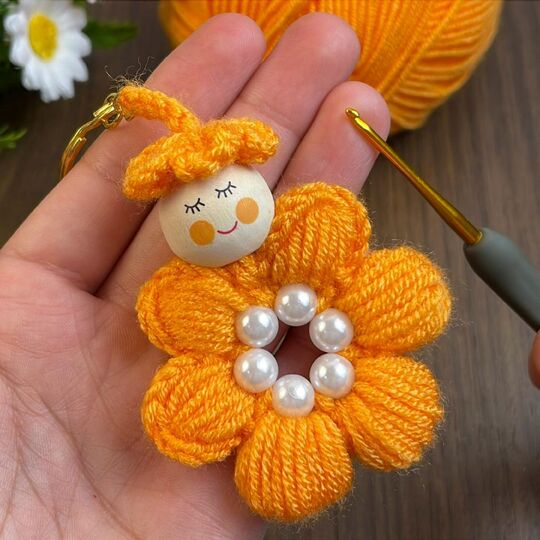 Flower Doll Charms Crochet Keychain Pattern PDF Tutorial