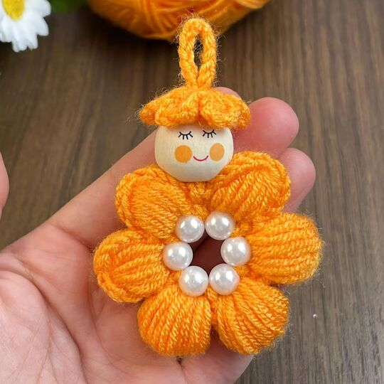 Flower Doll Charms Crochet Keychain Pattern PDF Tutorial