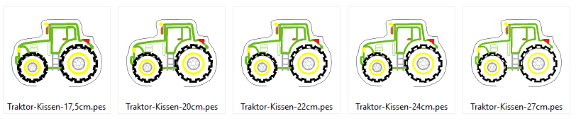 Stickdatei - Traktor Kissen ITH in 5 Größen - Bild 2