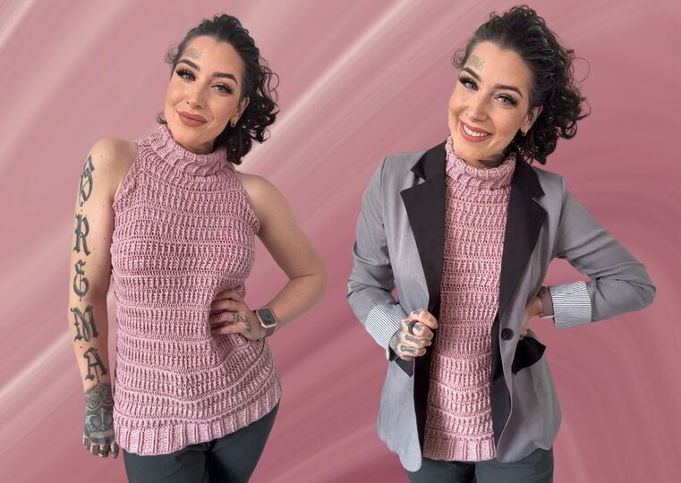 Häkelanleitung 1-BOBBEL-Pullunder/Top "BUSINESS GIRL"