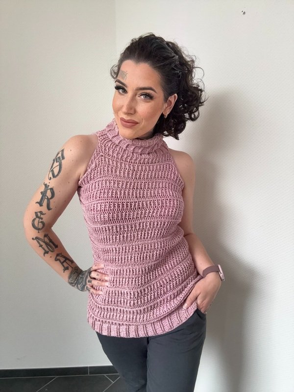 Häkelanleitung 1-BOBBEL-Pullunder/Top "BUSINESS GIRL" - Bild 7