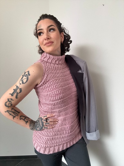 Häkelanleitung 1-BOBBEL-Pullunder/Top "BUSINESS GIRL"