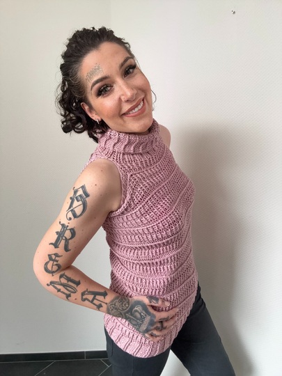 Häkelanleitung 1-BOBBEL-Pullunder/Top "BUSINESS GIRL"