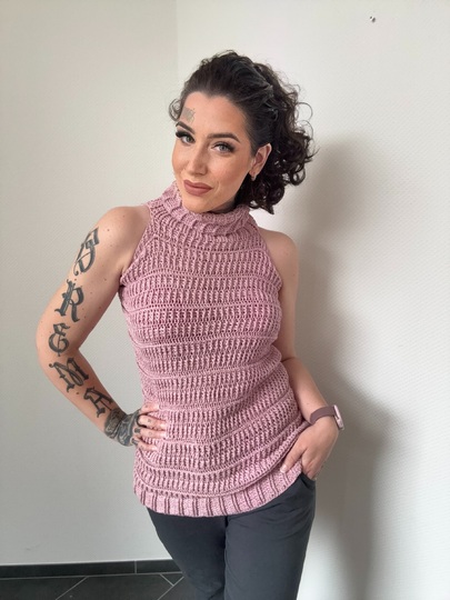 Häkelanleitung 1-BOBBEL-Pullunder/Top "BUSINESS GIRL"