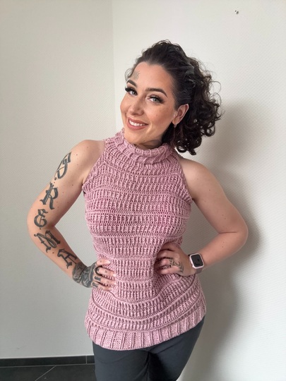 Häkelanleitung 1-BOBBEL-Pullunder/Top "BUSINESS GIRL"