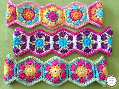 Haarband Bandana Flowerpower Blumen-Haarband Häkelanleitung