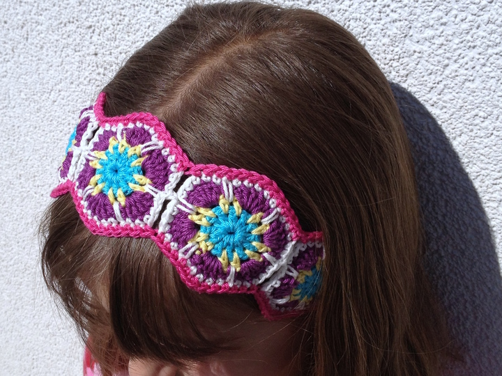 Haarband Bandana Flowerpower Blumen-Haarband Häkelanleitung