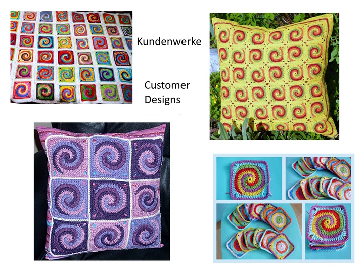 Häkelanleitung Granny Square "Twister" Spirale, Quadrat mit Spiralmuster