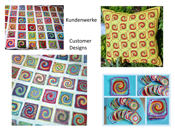 Häkelanleitung Granny Square "Twister" Spirale, Quadrat mit Spiralmuster