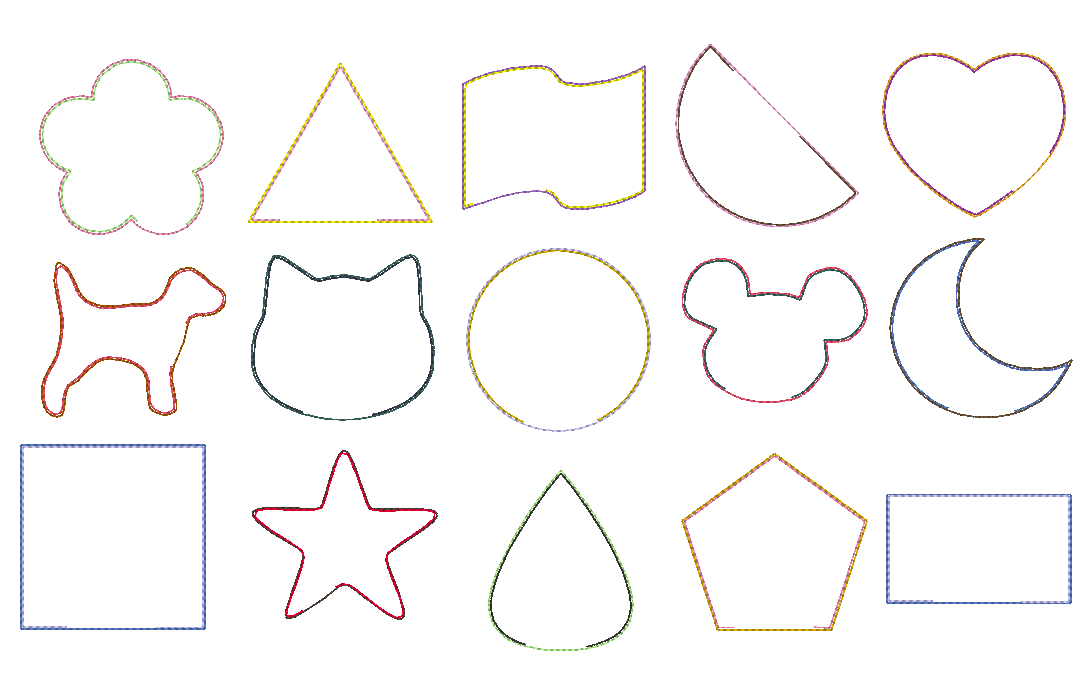 Stickdatei 15 einfache ITH Figuren 10cm als Abschminkpad oder Spielfigur - Bild 4