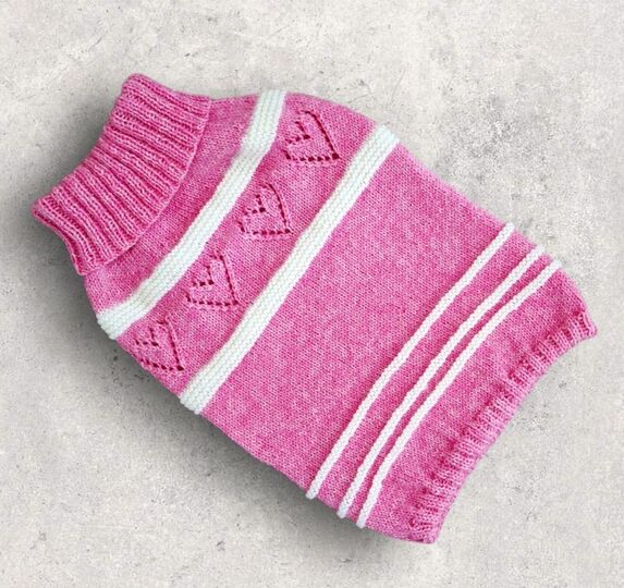 Strickanleitung Schlafsack, Pucksack mit Herzen, bis ca. 1 Jahr    #375