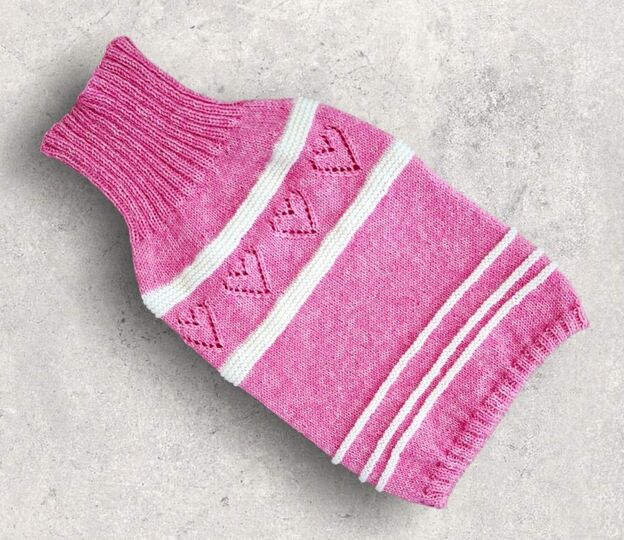 Strickanleitung Schlafsack, Pucksack mit Herzen, bis ca. 1 Jahr    #375