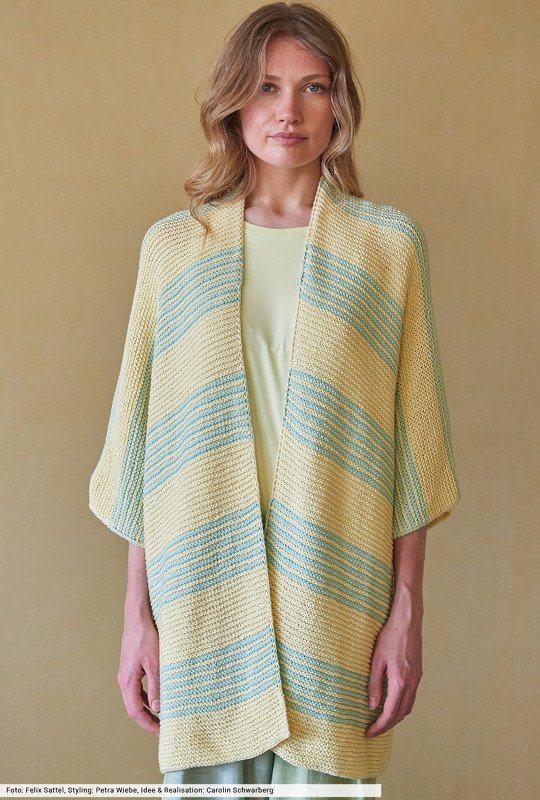 Verschlusslose Streifenjacke - Bild 4