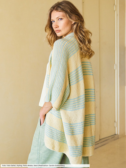 Verschlusslose Streifenjacke