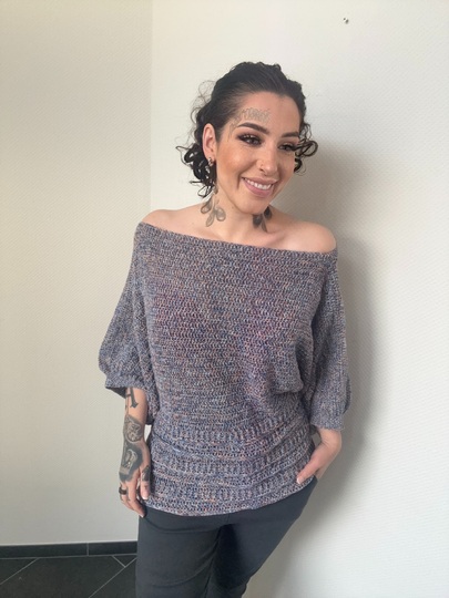 Häkelanleitung 1-BOBBEL-PULLI "FANCY DENIM"