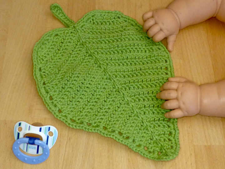 Häkelanleitung Schmusetuch Blatt, Babyspielzeug