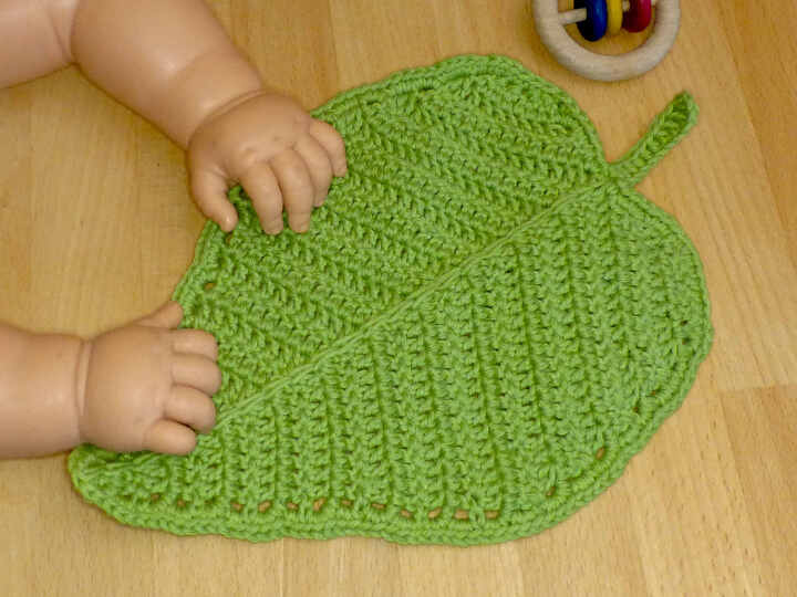 Häkelanleitung Schmusetuch Blatt, Babyspielzeug