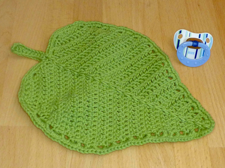 Häkelanleitung Schmusetuch Blatt, Babyspielzeug