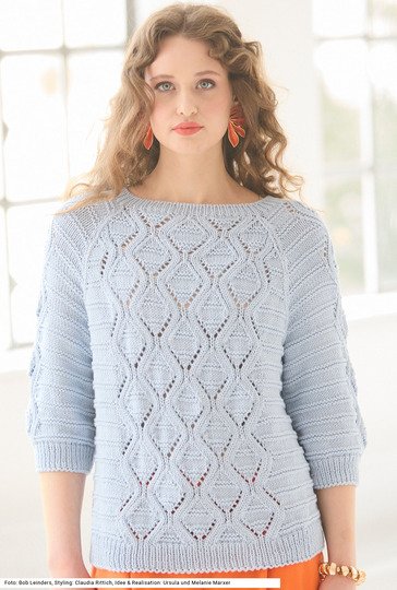 Raglan-Pullover mit Rautenmotiv