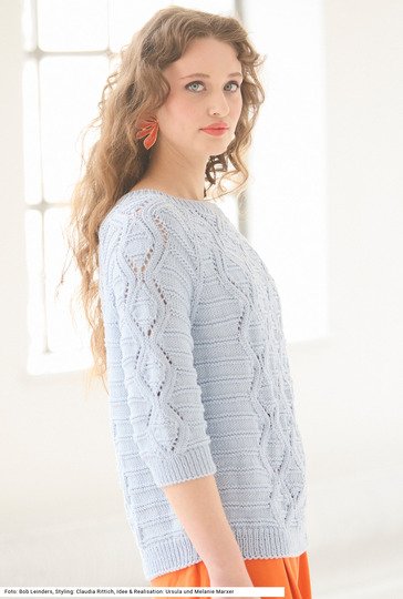 Raglan-Pullover mit Rautenmotiv