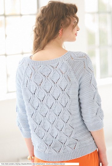 Raglan-Pullover mit Rautenmotiv