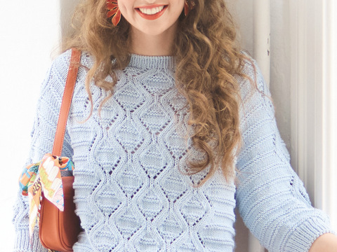 Raglan-Pullover mit Rautenmotiv