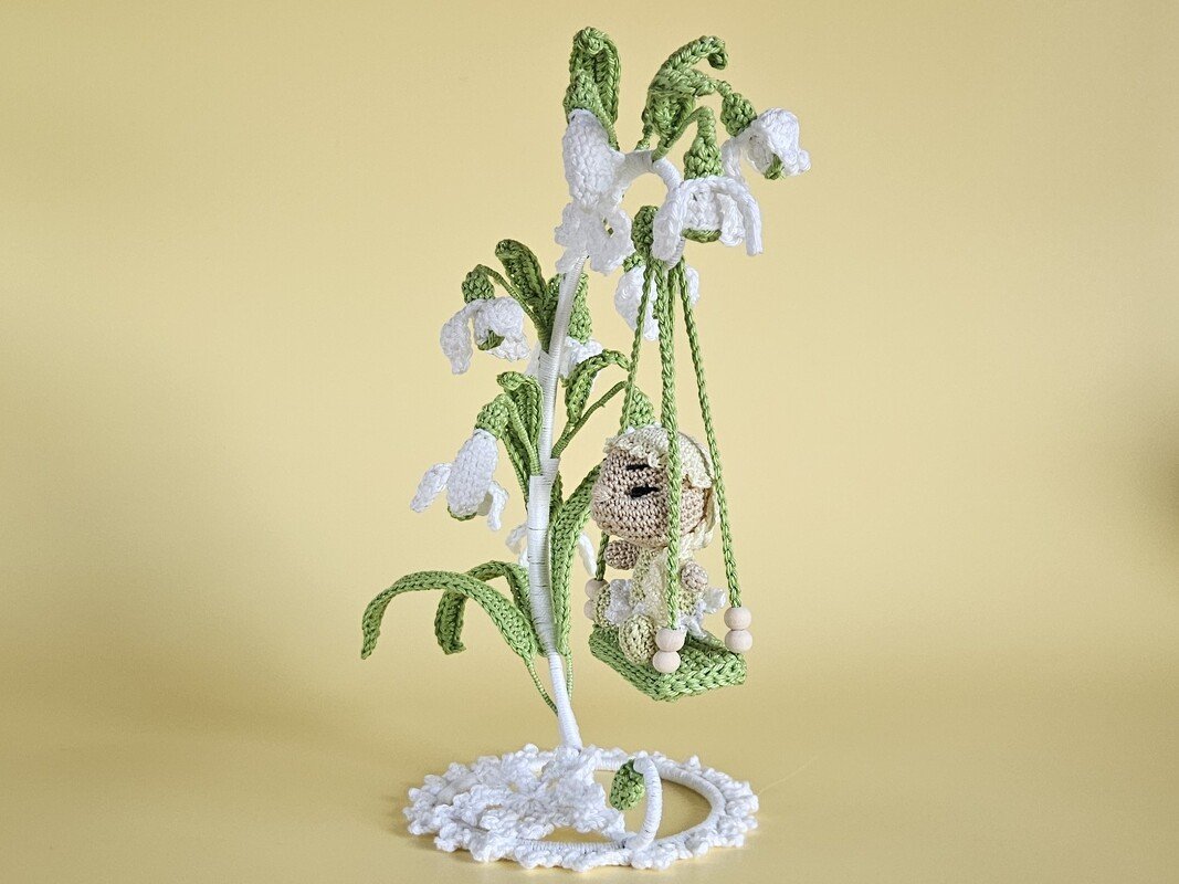 Häkelanleitung Blumenkind Elva Schneeglöckchen mit Schaukel - Bild 6