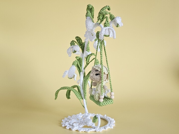 Häkelanleitung Blumenkind Elva Schneeglöckchen mit Schaukel
